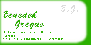 benedek gregus business card